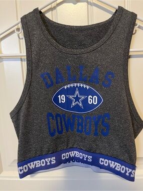 NFL  Dark Gray & Royal Blue Dallas Cowboys Cropped Tank